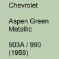 Preview: Chevrolet, Aspen Green Metallic, 903A / 990 (1959).